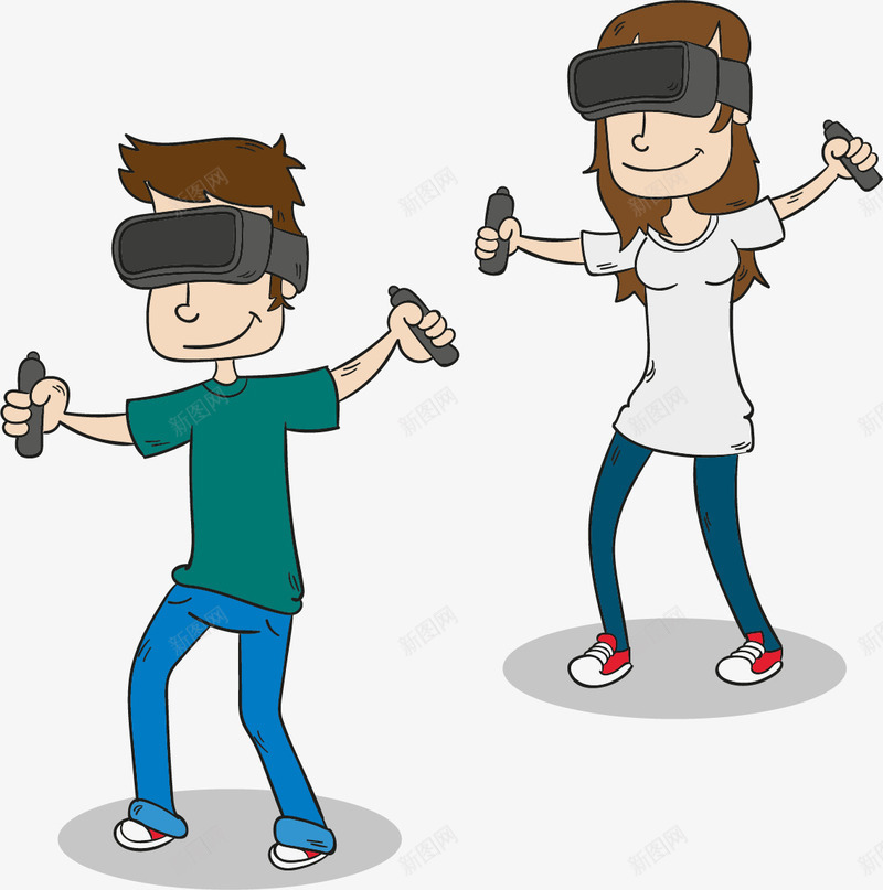 体感科技产品体验png免抠素材_新图网 https://ixintu.com VR世界 VR眼镜 体感游戏机 彩色游戏机 矢量素材 科技产品 虚拟现实