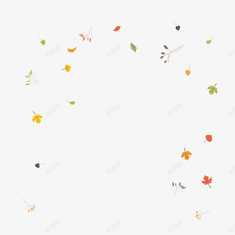 感恩节漂浮植物png免抠素材_新图网 https://ixintu.com 卡通植物 叶子植物 感恩节植物 背景装饰