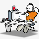 坐在电脑前的人png免抠素材_新图网 https://ixintu.com 人 办公 桌子 椅子 电脑