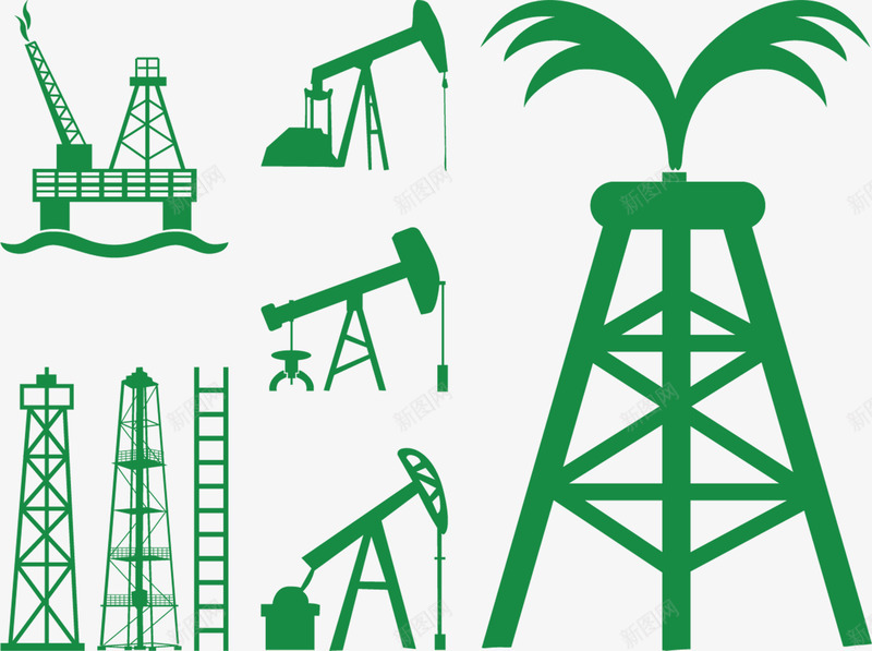 绿色石油开采平台png免抠素材_新图网 https://ixintu.com 平台 开采 石油 石油化工 能源