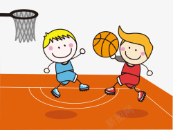 打篮球的小孩卡通小孩打篮球片高清图片