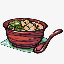 蔬菜汤手绘画片素材