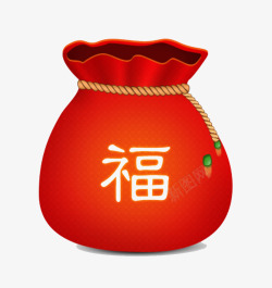 红色礼品袋春节祝福福袋高清图片