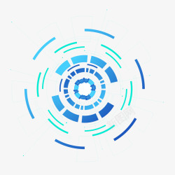 旋转的圆环蓝色科技圆环元素矢量图高清图片