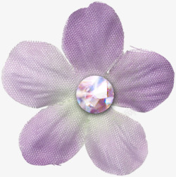 五角紫色布花素材
