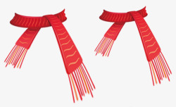 冬季主题红色围巾素材