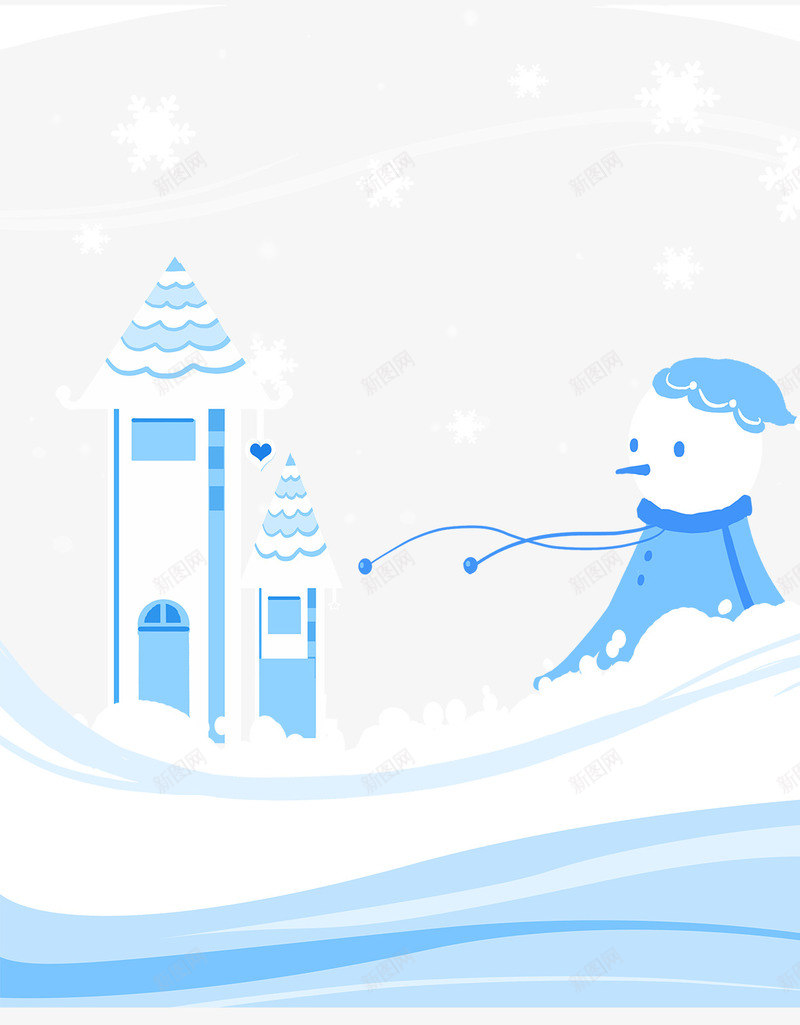 冰雪世界png免抠素材_新图网 https://ixintu.com 冰雪世界 卡通 城堡 雪人
