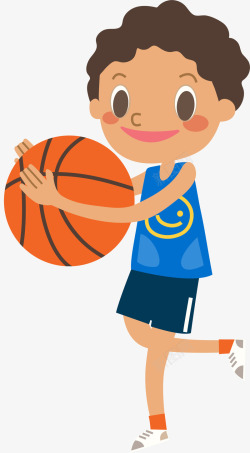 外国人抱着篮球打篮球的可爱男孩高清图片