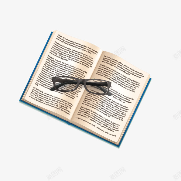 眼镜和书矢量图ai免抠素材_新图网 https://ixintu.com 学习 打开的书 看书 眼镜 老花镜矢量 矢量图
