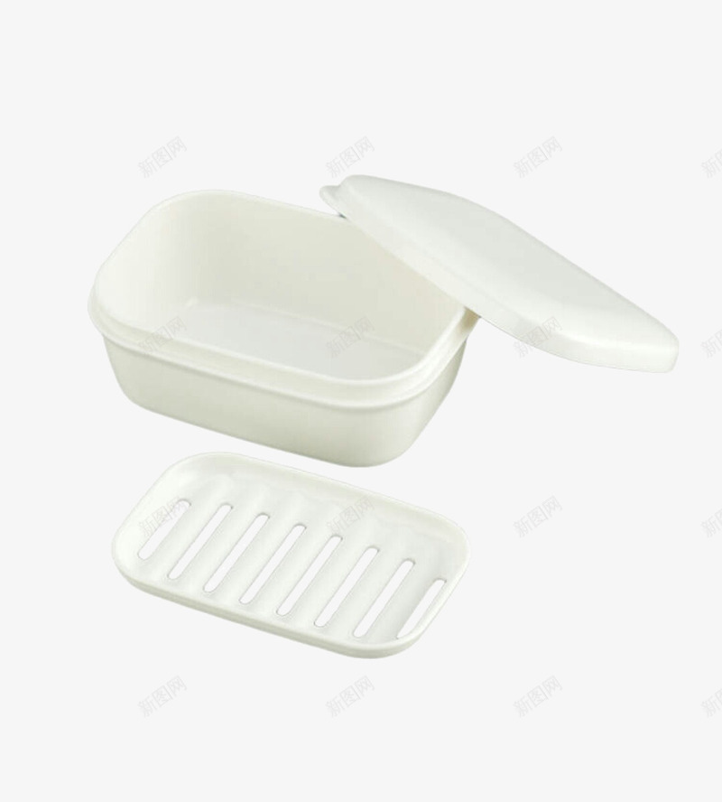 打开的白色有盖肥皂盒png免抠素材_新图网 https://ixintu.com 产品实物 打开的 有盖 白色 肥皂盒