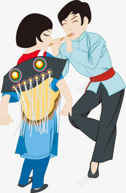 奏乐的男女素材