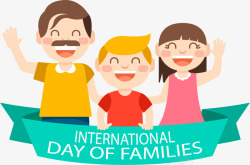 喜悦一家人国际家庭日开心三口之家高清图片