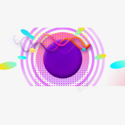 彩带圆环紫色电商活动圆圈高清图片