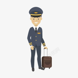 机场工作人员和行李箱素材
