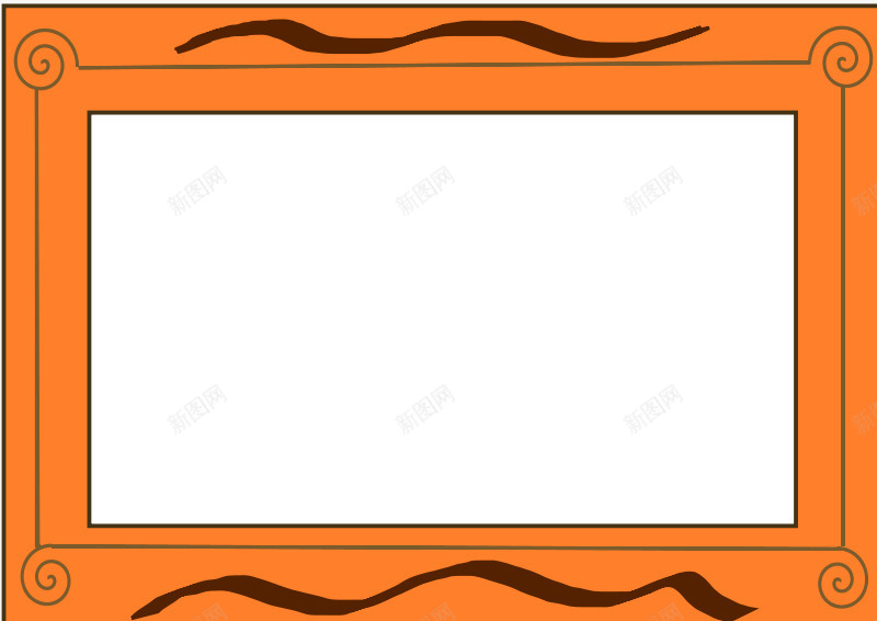 橘黄色的卡通木质相框png免抠素材_新图网 https://ixintu.com 卡通 木质 橘黄色 相框
