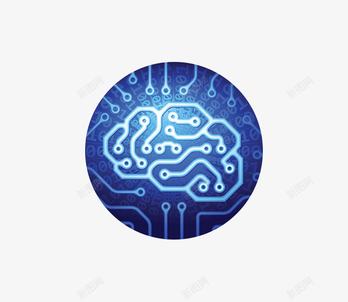 蓝思科技电路png免抠素材_新图网 https://ixintu.com 大脑 智能 智能科技 芯片电路 蓝色