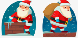 圣诞礼物袋平安夜圣诞老人派礼物插画矢量图高清图片