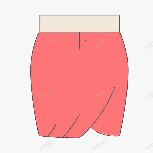 卡通手绘红色的短裙png免抠素材_新图网 https://ixintu.com 创意 动漫动画 卡通手绘 女士裙 简约 红色的短裙