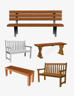 木椅子长凳素材