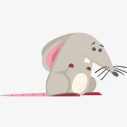 卡通伤心的老鼠动物矢量图素材
