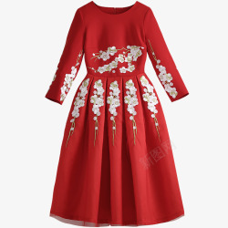 时尚甜美红色连衣裙结婚A字裙回门礼服高清图片