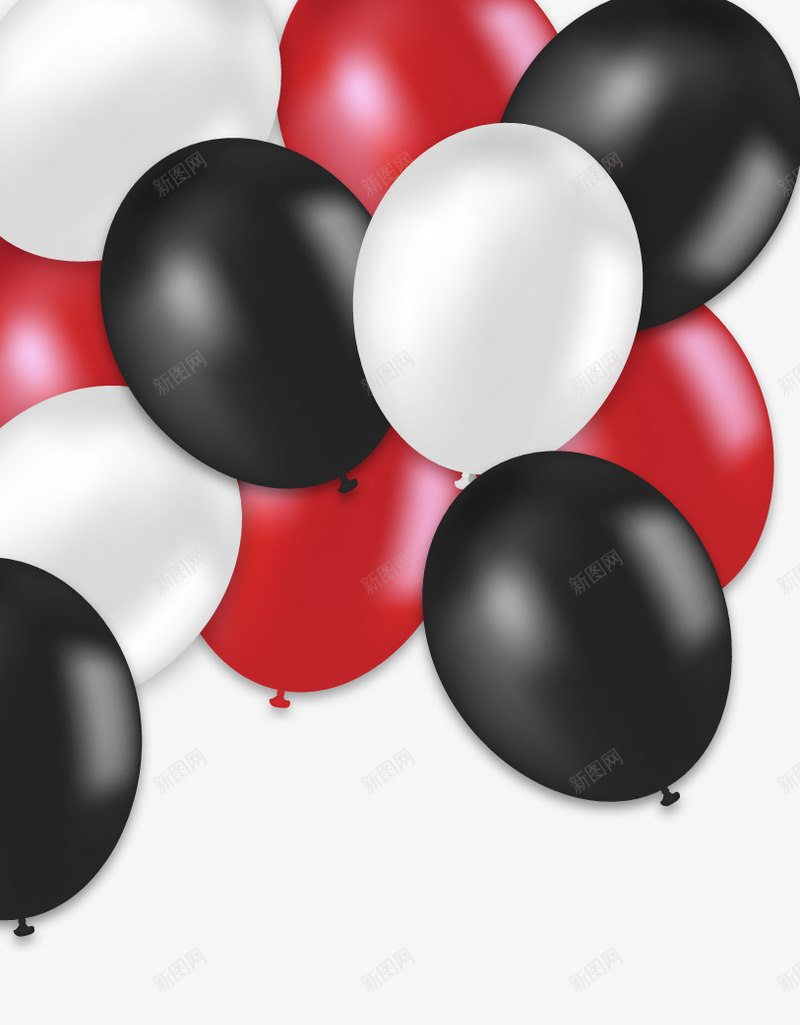 卡通彩色漂浮气球png免抠素材_新图网 https://ixintu.com 彩色气球 漂浮气球 白色 红色 背景装饰 黑色