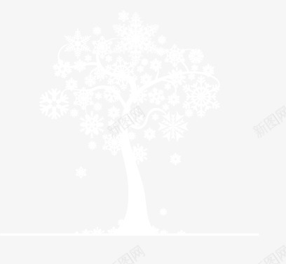 雪花树png免抠素材_新图网 https://ixintu.com 冬季 树 落满雪的树 雪花