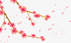 梅花漂浮手绘梅花艺术漂浮美景高清图片