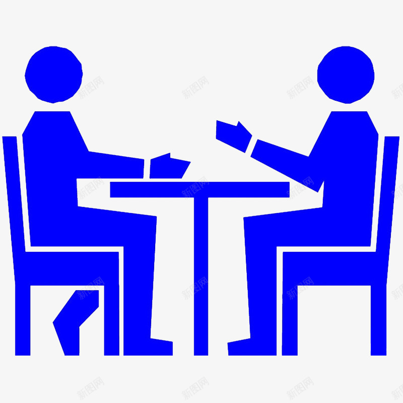 相对坐着交谈的两个人png免抠素材_新图网 https://ixintu.com 两人对话 两人开会 交谈 坐在椅子上的人 相对坐着 蓝色
