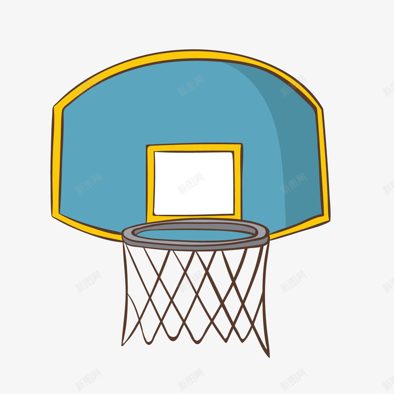 卡通蓝色篮球架png免抠素材_新图网 https://ixintu.com 篮球架 篮球装饰 背景装饰 蓝色框架