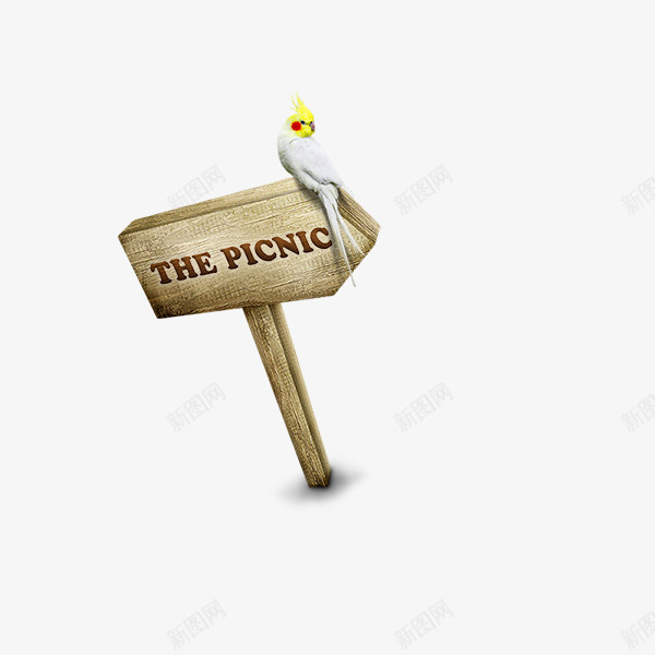 路牌上的鹦鹉png免抠素材_新图网 https://ixintu.com picnic the 动物 告示牌 木刻文字 木头 木牌 白色小鸟 英文字母 路牌 鹦鹉