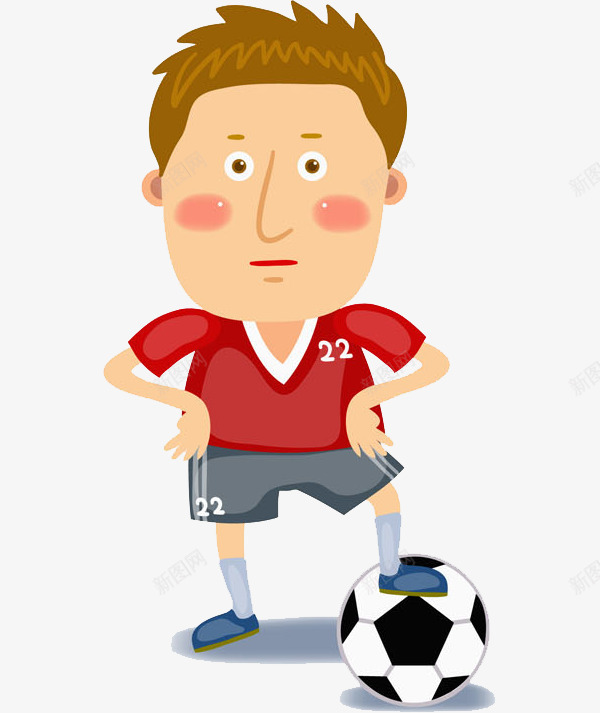 红色球衣的男人png免抠素材_新图网 https://ixintu.com 卡通 帅气的 掐腰的 男人 红色的 足球 运动员