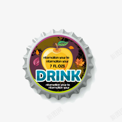 卡通啤酒盖png免抠素材_新图网 https://ixintu.com drink 卡通 啤酒盖 手绘 英文字母 苹果