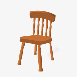 手绘棕色家居椅子素材