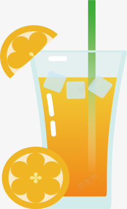 橘色的橙汁素材