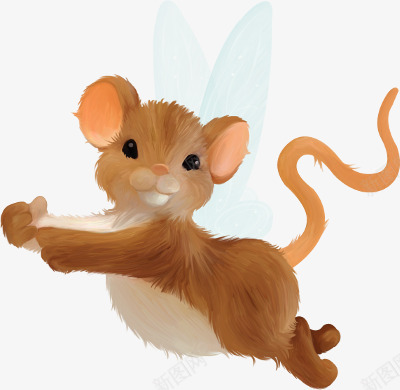 手绘带翅膀的老鼠png免抠素材_新图网 https://ixintu.com 卡通老鼠 带翅膀的老鼠 手绘老鼠 老鼠生日 飞翔的老鼠