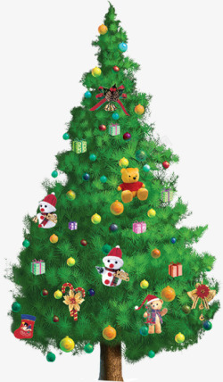 圣诞节绿色大树装饰素材