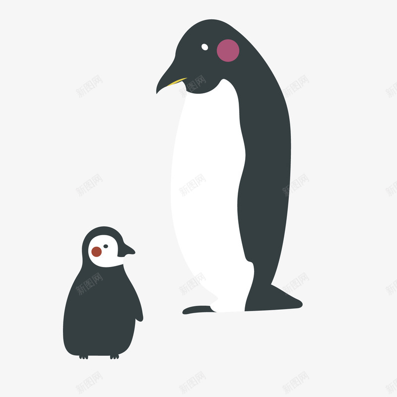 黑色企鹅卡通插画png免抠素材_新图网 https://ixintu.com 企鹅 南极 卡通 卡通插画 可爱 扁平化 黑色