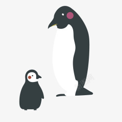 黑色企鹅卡通插画素材