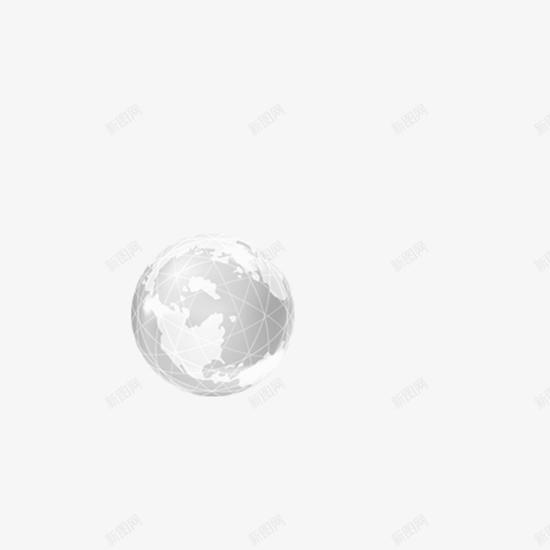 银色的地球psd免抠素材_新图网 https://ixintu.com 地球 环保 科技 装饰 银色