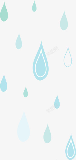 漂浮水滴矢量素材蓝色雨滴漂浮高清图片