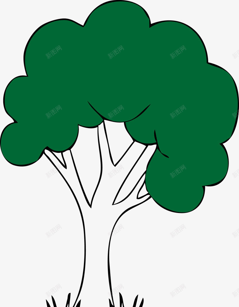 卡通可爱绿色大树png免抠素材_新图网 https://ixintu.com 卡通树 可爱树 大树 大树矢量 矢量树 绿色大树