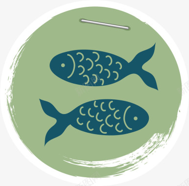 浅绿色双鱼座图标图标