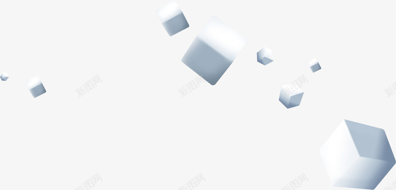 灰色立体方块漂浮装饰png免抠素材_新图网 https://ixintu.com 方块 漂浮 灰色 立体 装饰