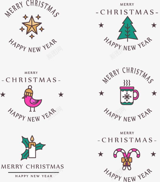 圣诞节艺术字装饰png免抠素材_新图网 https://ixintu.com 卡通 圣诞 圣诞节 文字装饰