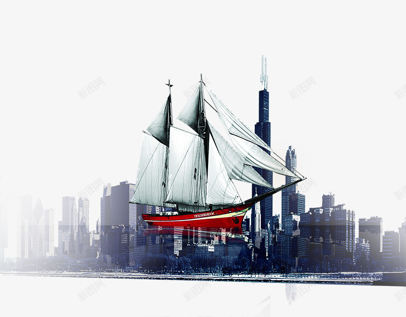 地产元素帆船png免抠素材_新图网 https://ixintu.com 地产元素帆船 广告元素 建筑 楼盘 海报