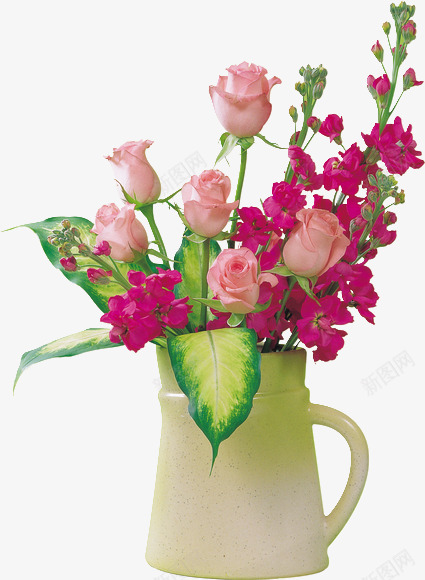 花瓶里的鲜花png免抠素材_新图网 https://ixintu.com 家居装饰 瓷器 花瓶 花骨朵 鲜花