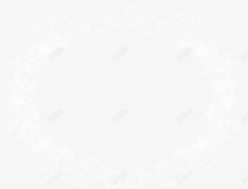 美丽的花边png免抠素材_新图网 https://ixintu.com 斜纹底纹 白色 花朵边框 花纹 透明