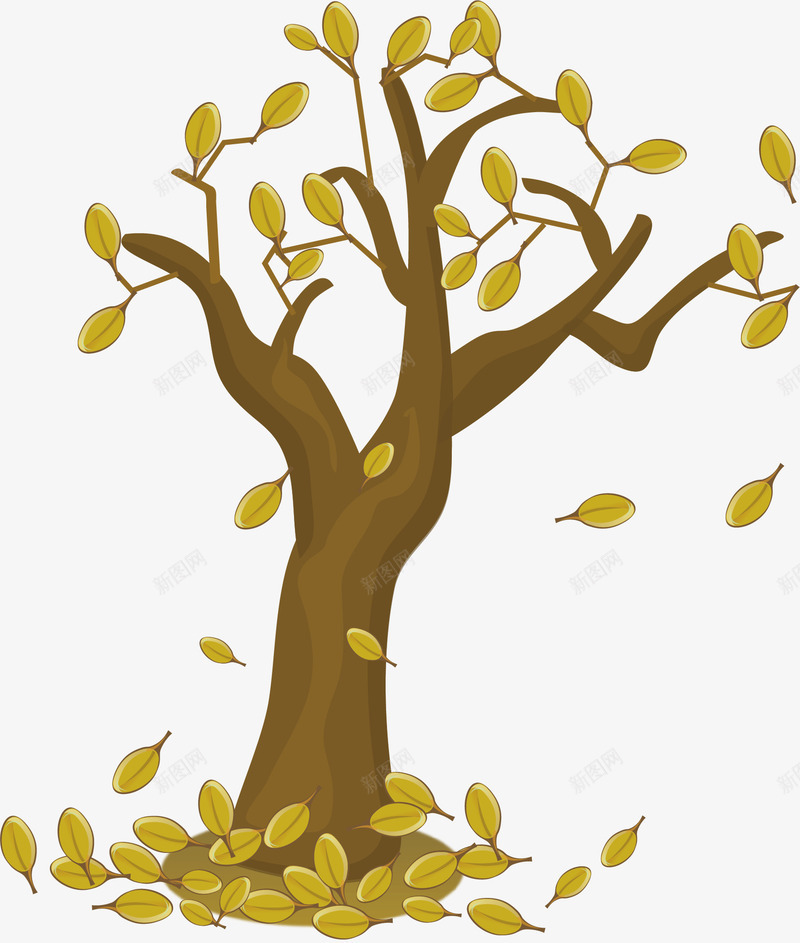 秋天的大树矢量图ai免抠素材_新图网 https://ixintu.com 叶子 大树 树型 树型图 树型图案 树型框 树型结构 矢量图