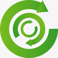绿色回收圆形箭头素材